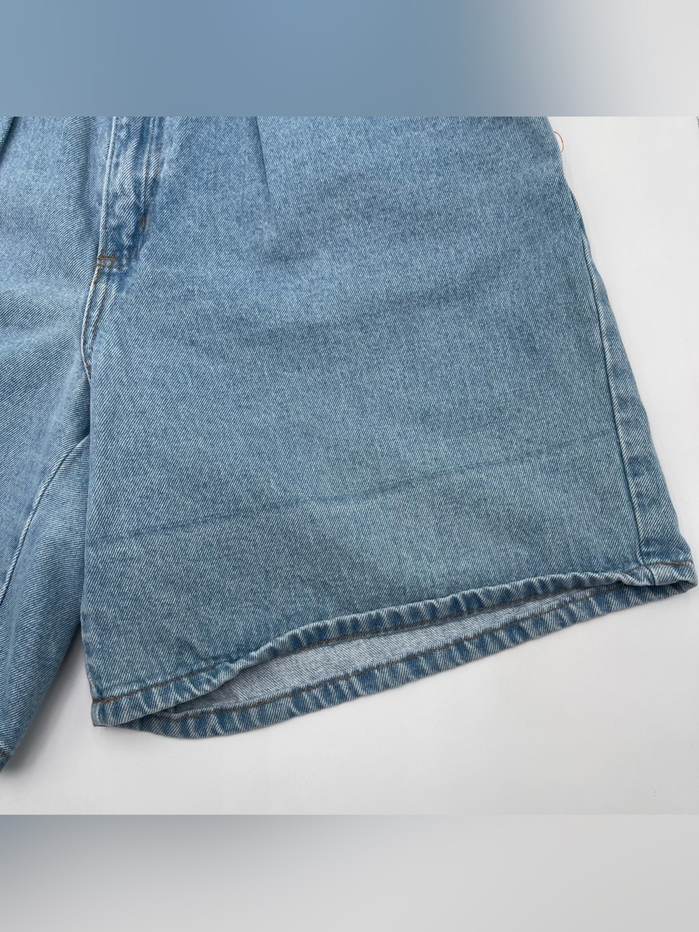 Vtg 90s Eddie Bauer Pleated Mom Jean Shorts Womens Sz 16 High Rise Cotton Jorts - Picture 7 of 7